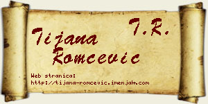 Tijana Romčević vizit kartica